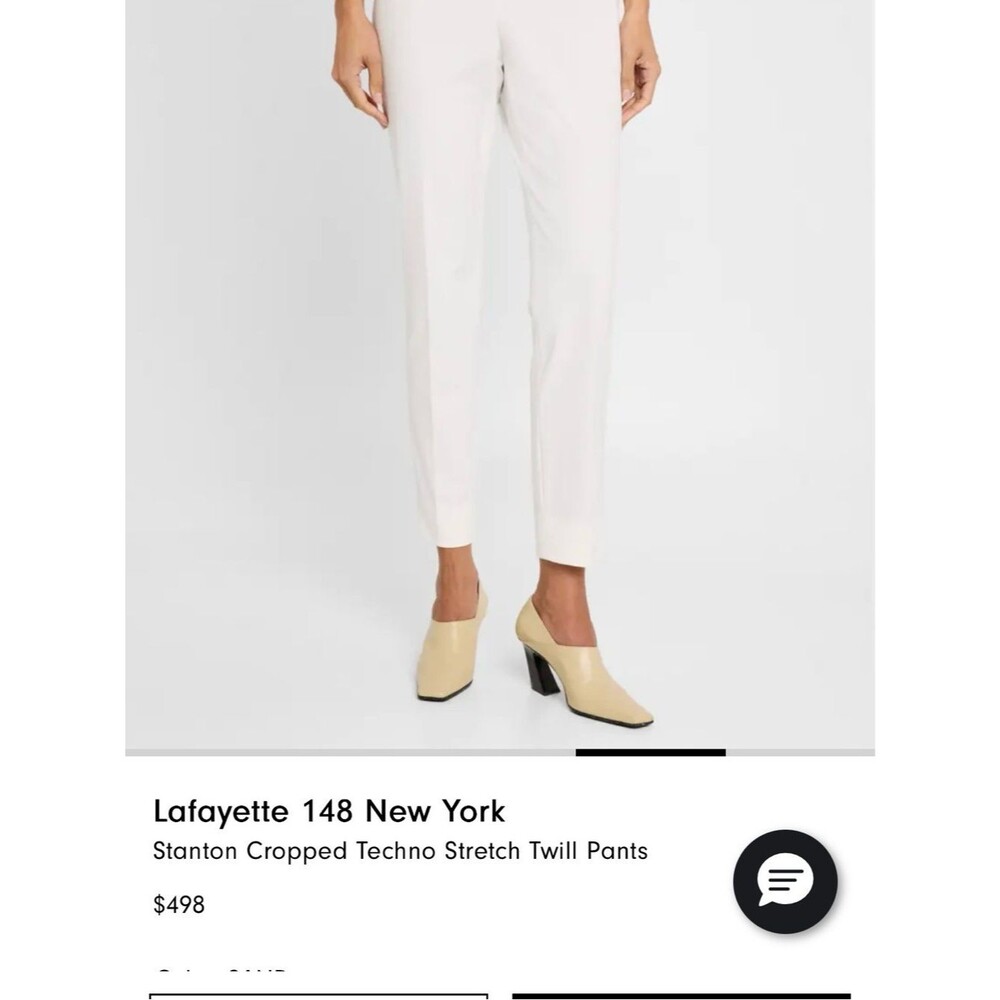 Lafayette 148 Stanton Techno Stretch Pants White NWOT 2 $498
